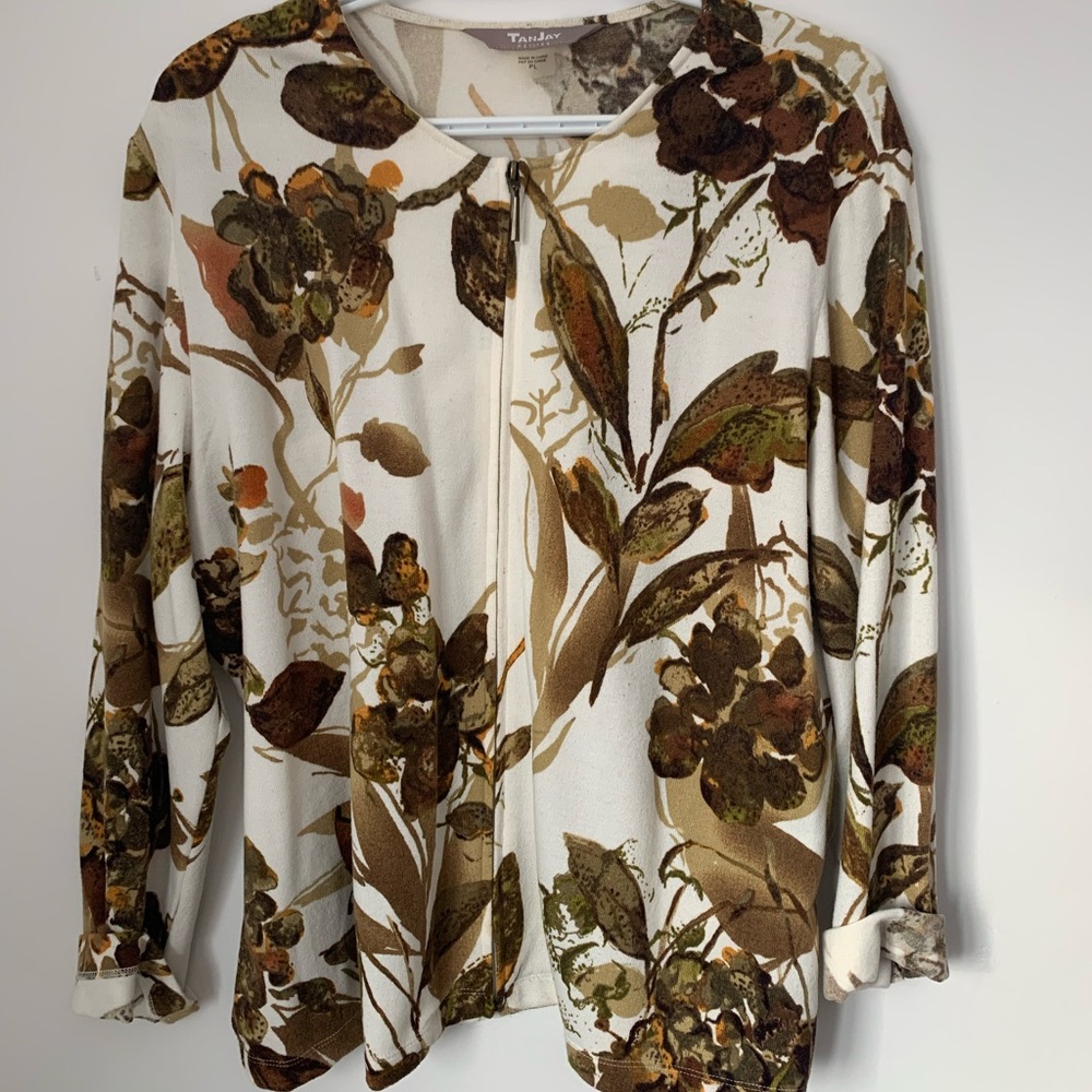 Vintage TanJay Floral Zip Cardigan